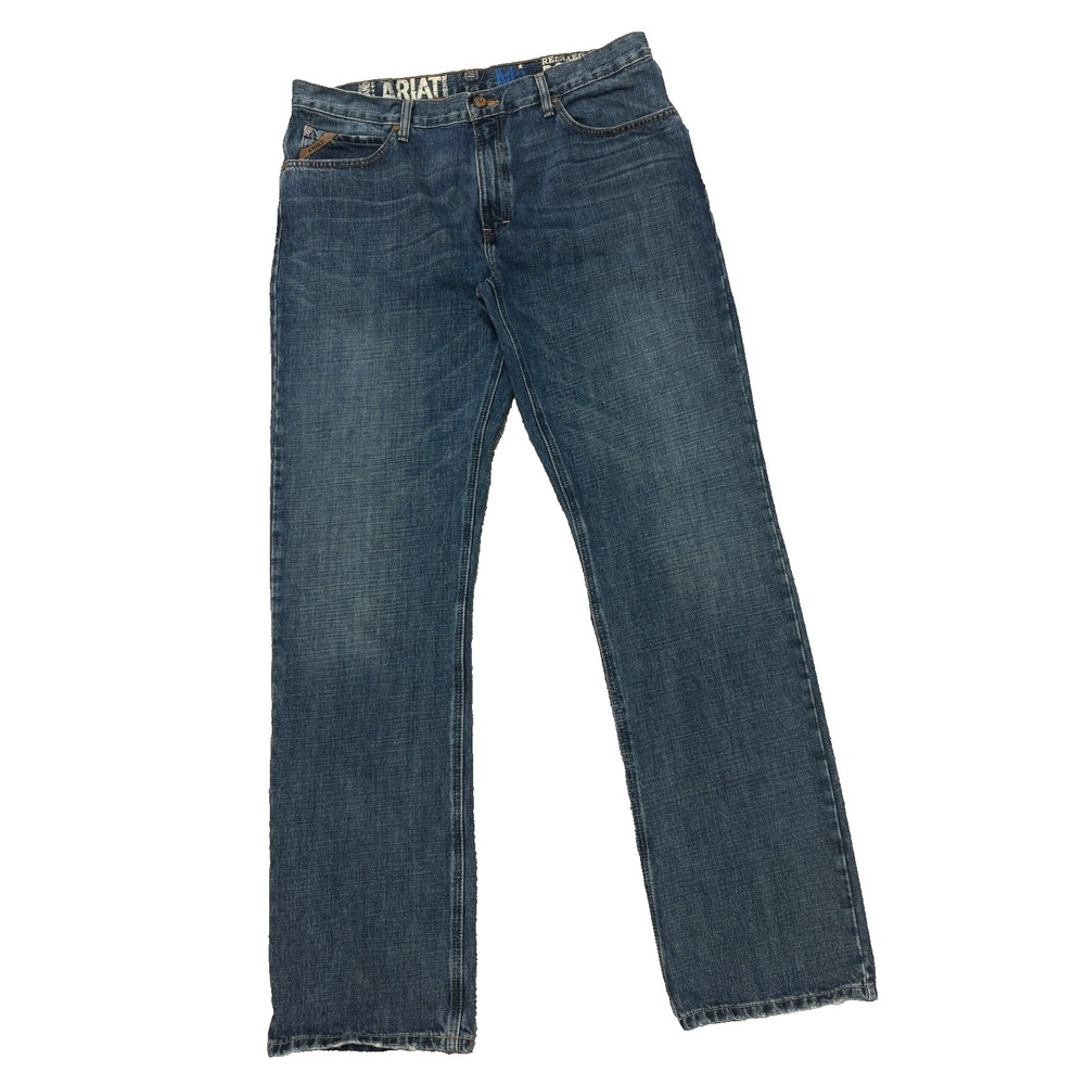 Ariat M2 Jeans Relaxed Boot Blue Denim Pants Work Wear Cowboy Ranch Mens 36x36